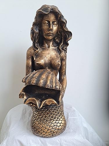 Gold Finish Mermaid Water Feature Fountain for Gardens