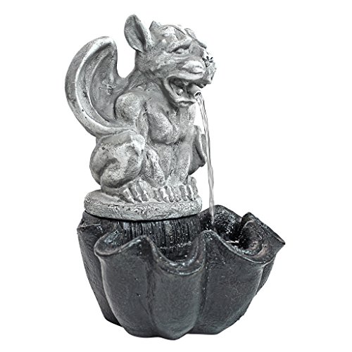Gothic Gargoyle Statue Tabletop Water Fountain Decor