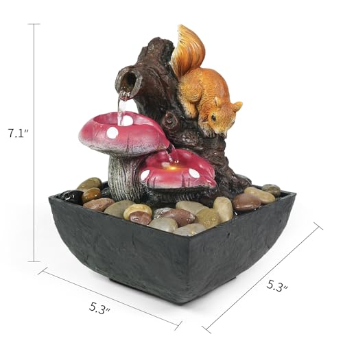 3 Tiered Indoor Tabletop Water Fountain with Light