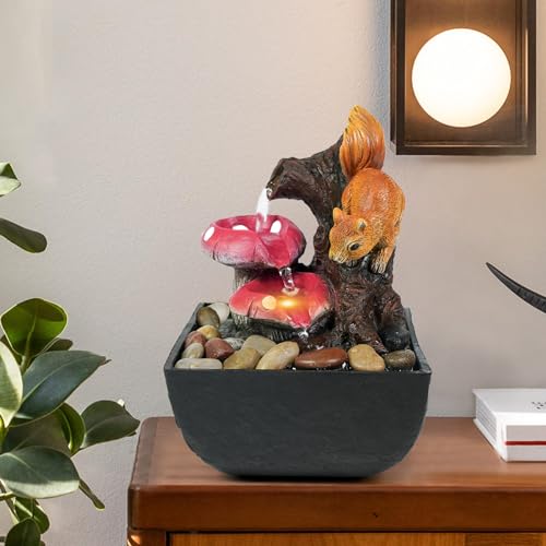 3 Tiered Indoor Tabletop Water Fountain with Light