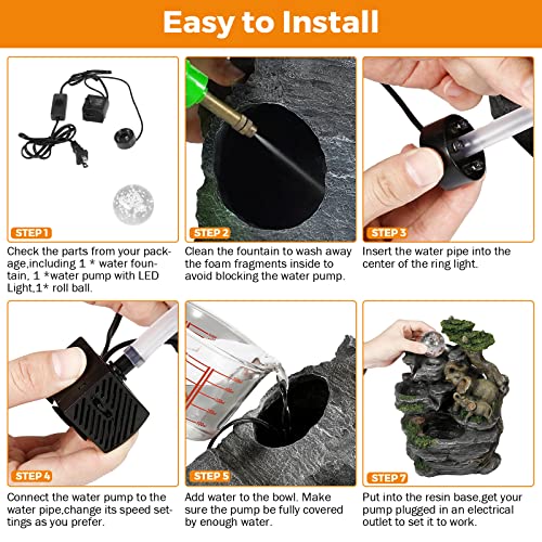 Elephant Sculpture Tabletop Fountain for Home Office Decor