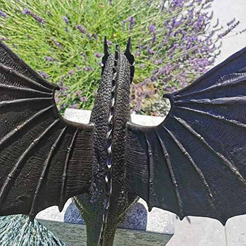 Dragon fountain sculpture for garden decor, birthday gift, 35x30x23cm