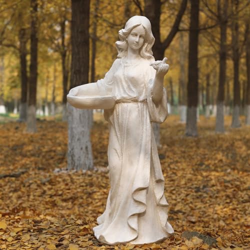 40 Inch Garden Nymph Maid Statue Birdbath Sculpture