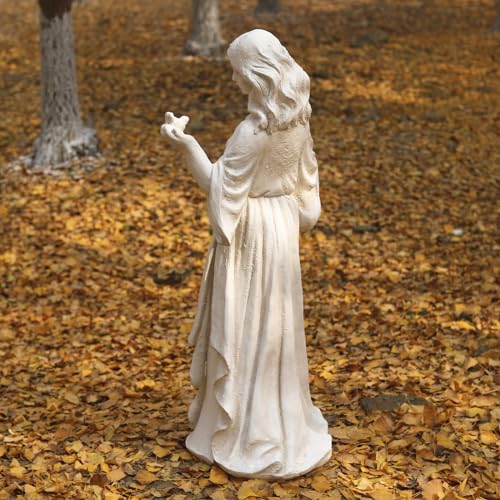 40 Inch Garden Nymph Maid Statue Birdbath Sculpture