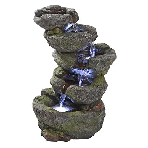 Illuminated Breakneck Falls Garden Fountain for Indoor & Outdoor