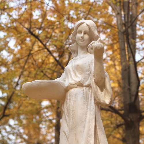 40 Inch Garden Nymph Maid Statue Birdbath Sculpture
