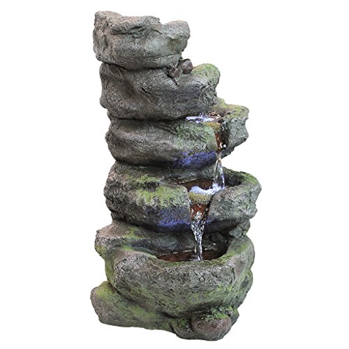 Illuminated Breakneck Falls Garden Fountain for Indoor & Outdoor