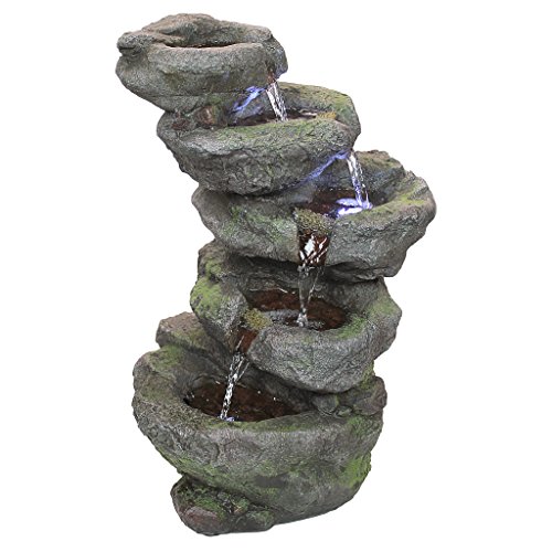Illuminated Breakneck Falls Garden Fountain for Indoor & Outdoor