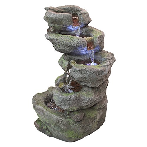 Illuminated Breakneck Falls Garden Fountain for Indoor & Outdoor