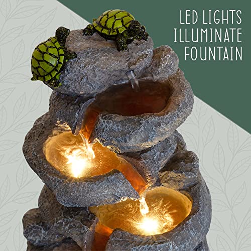 Relaxing Turtle Tabletop Fountain with Waterfall Decor
