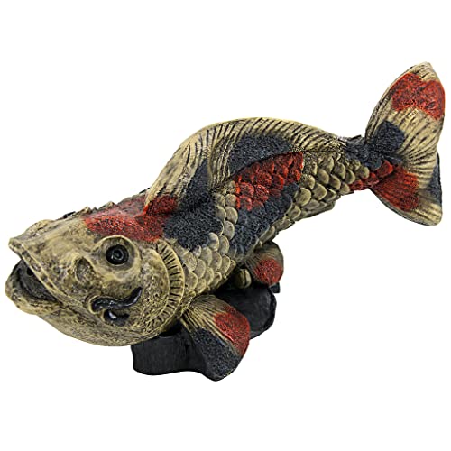 Showa Asian Koi Spitter Piped Statue, Vibrant Colors