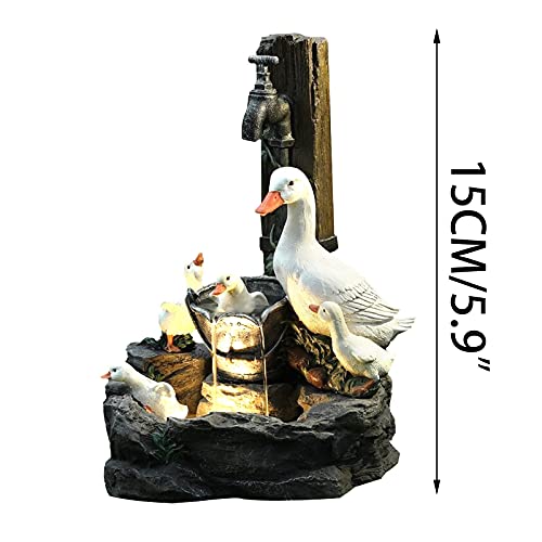 Flowing Water Duck Solar LED Garden Statue