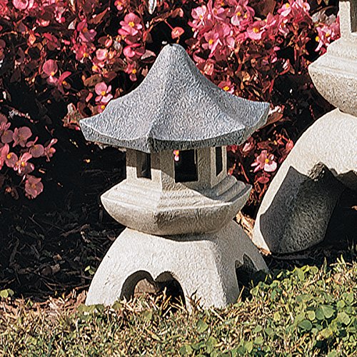 Asian Pagoda Lantern Statue - Medium, Two Tone Stone