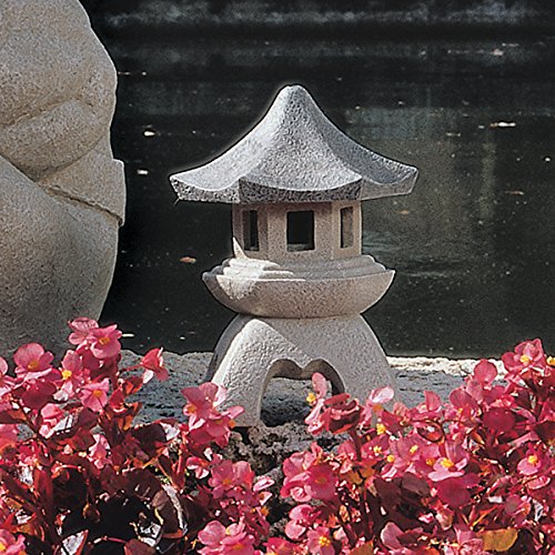 Asian Pagoda Lantern Statue - Medium, Two Tone Stone