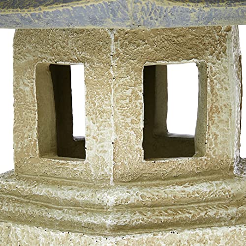 Asian Pagoda Lantern Statue - Medium, Two Tone Stone
