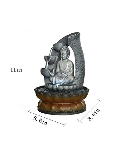 Buddha Fountain Tabletop Decor - Zen Meditation Indoor Waterfall