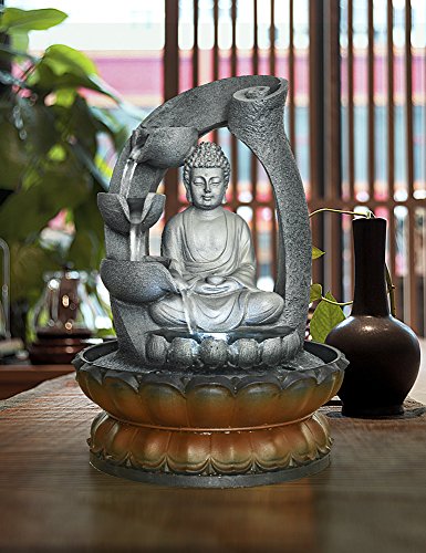Buddha Fountain Tabletop Decor - Zen Meditation Indoor Waterfall