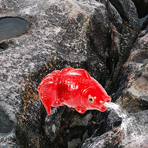 Ceramic Carp Fish Fountain Spitter for Garden Decor