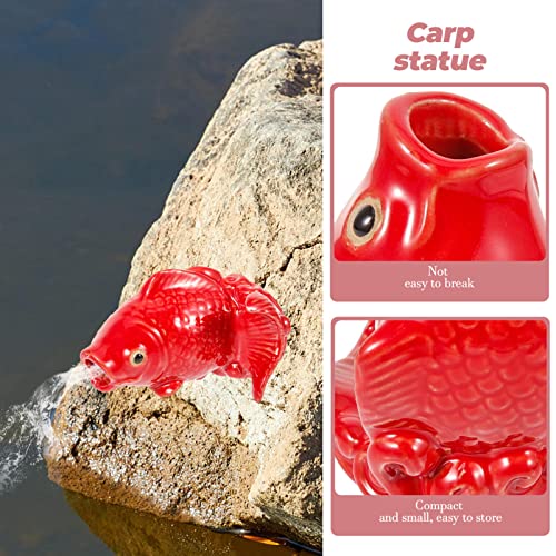 Ceramic Carp Fish Fountain Spitter for Garden Decor