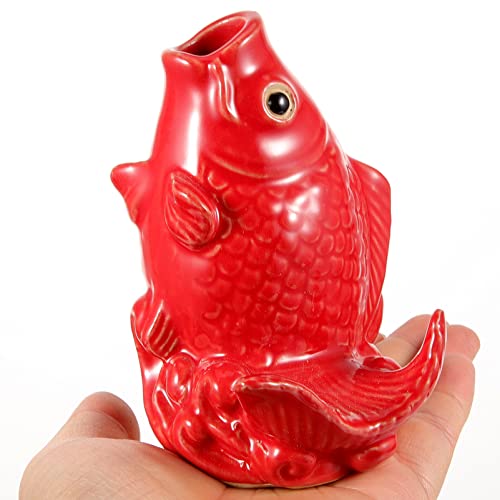 Ceramic Carp Fish Fountain Spitter for Garden Decor