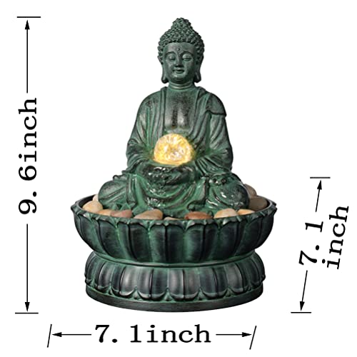 Haobos Buddha Tabletop Fountain with Glass Ball/LED/Stone
