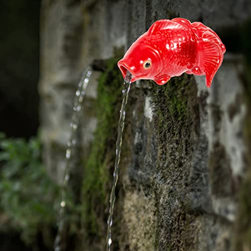 Ceramic Carp Fish Fountain Spitter for Garden Decor