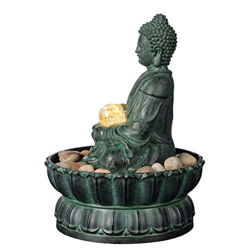 Haobos Buddha Tabletop Fountain with Glass Ball/LED/Stone