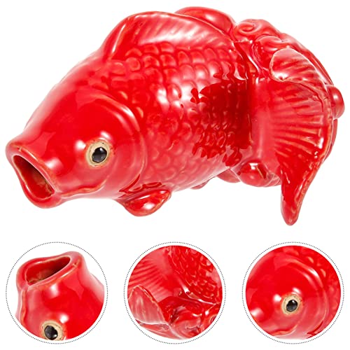 Ceramic Carp Fish Fountain Spitter for Garden Decor