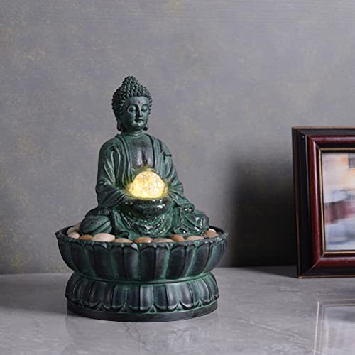 Haobos Buddha Tabletop Fountain with Glass Ball/LED/Stone