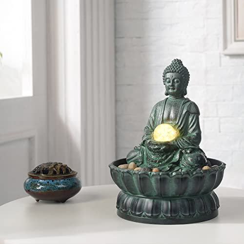 Haobos Buddha Tabletop Fountain with Glass Ball/LED/Stone