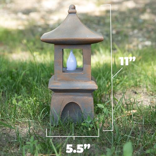 Outdoor Solar LED Japanese Pagoda Garden Lantern Decor