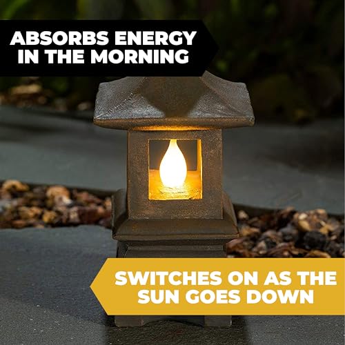 Outdoor Solar LED Japanese Pagoda Garden Lantern Decor