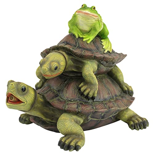 Design Toscano Frog and Turtles Spitter Piped Statue