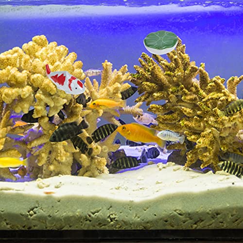 Japanese Floating Fish Pond Decor: 3Pcs Ceramic Sculpture