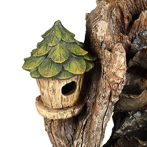 5 Tier Resin Tree Outdoor Fountain with Bird House