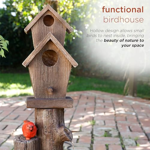 Alpine Corporation 3-Tier Birdhouse Water Fountain Yard Art