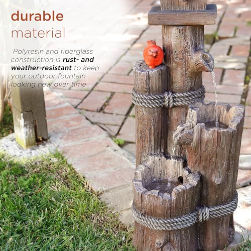 Alpine Corporation 3-Tier Birdhouse Water Fountain Yard Art