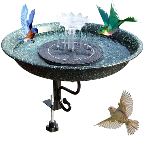 Copper Green Solar Bird Bath Feeder Combo Set