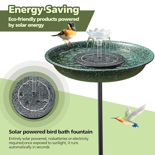Metal Hummingbird Bird Bath & Feeder for Backyard