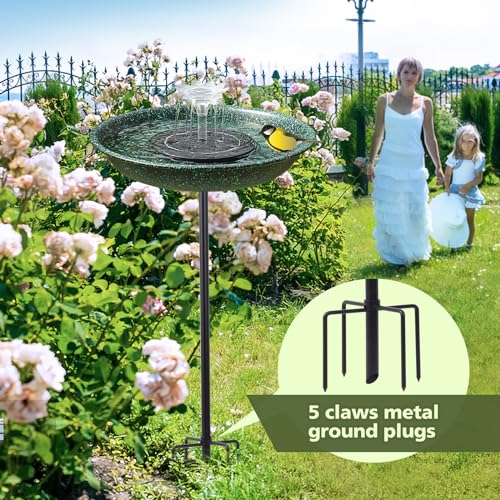 Metal Hummingbird Bird Bath & Feeder for Backyard