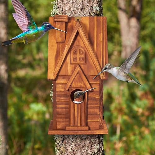 MIXUMON Hanging Birdhouse for Garden, Bluebird Finch Cardinals