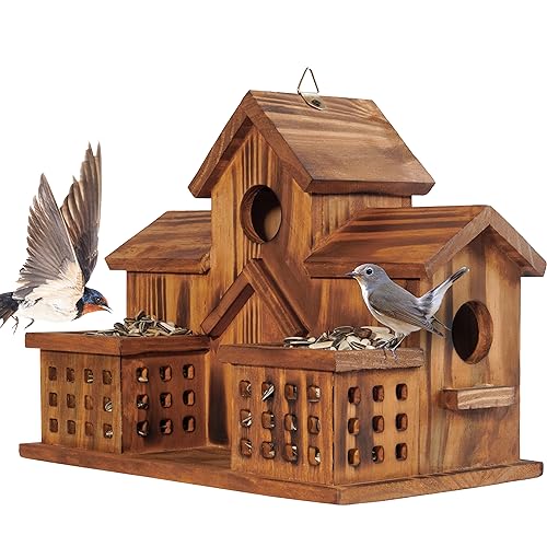 Bluebird Finch Cardinals Hanging Birdhouse for Garden Outdoor