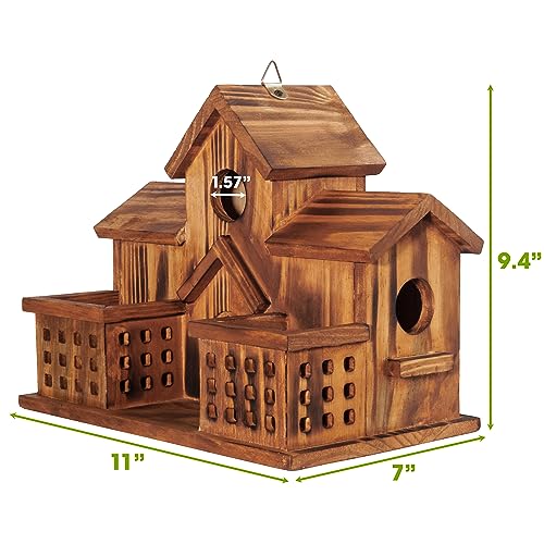 Bluebird Finch Cardinals Hanging Birdhouse for Garden Outdoor