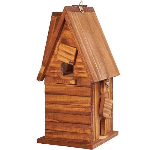 MIXUMON Hanging Birdhouse for Garden, Bluebird Finch Cardinals