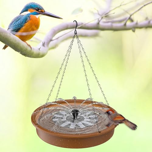 AISITIN Hanging Bird Bath with Solar Fountain Pump