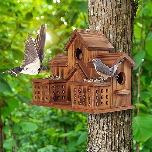 Bluebird Finch Cardinals Hanging Birdhouse for Garden Outdoor