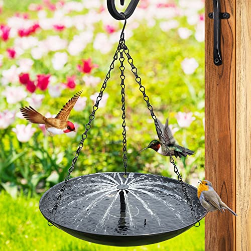 15.5" Solar-Powered Bird Bath Fountain for Outdoor Decor