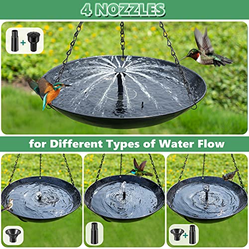 15.5" Solar-Powered Bird Bath Fountain for Outdoor Decor