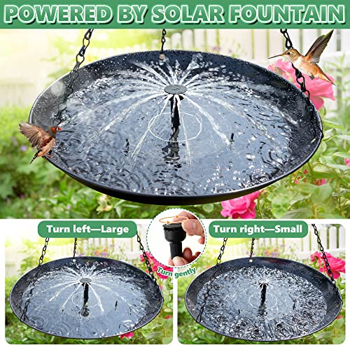 15.5" Solar-Powered Bird Bath Fountain for Outdoor Decor