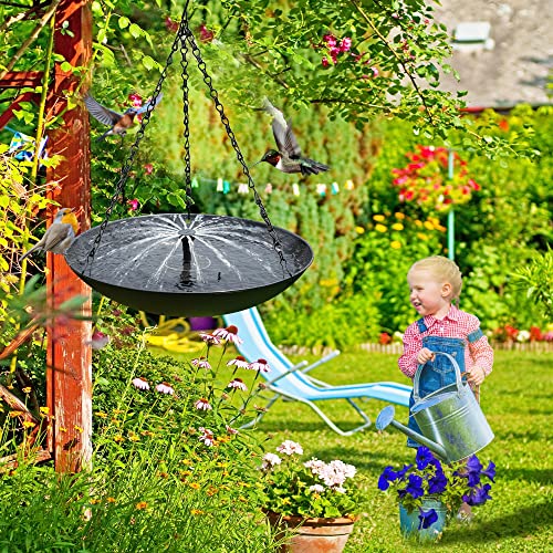 15.5" Solar-Powered Bird Bath Fountain for Outdoor Decor